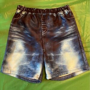 Blue Kids Shorts Jean stretchy play travel unisex travel party toddler baby cute